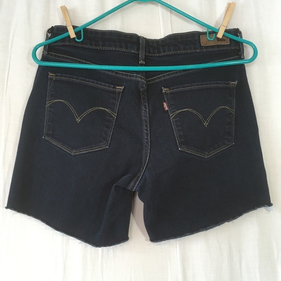 Levi’s Dark Blue Cutoffs Stretch - Picture 6 of 9